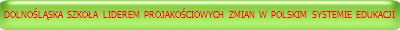 DOLNO�L�SKA SZKO�A LIDEREM PROJAKO�CIOWYCH ZMIAN W POLSKIM SYSTEMIE EDUKACJI